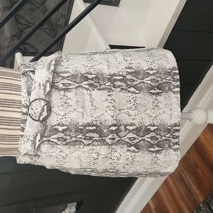 L Love Stretchy Snake Print Mini Skirt